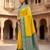 Yellow color silk blend zari woven work sari with un-stitched blouse