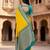 Yellow color silk blend zari woven work sari with un-stitched blouse