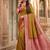 Mustard color silk blend zari woven work sari with un-stitched blouse