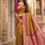 Mustard color silk blend zari woven work sari with un-stitched blouse