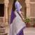 Dark blue color silk blend zari woven work sari with un-stitched blouse