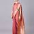 Peach color silk blend zari woven work saree