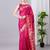 Rani pink color silk blend zari woven work saree