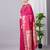 Rani pink color silk blend zari woven work saree