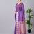 Purple color silk blend zari woven work saree