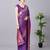 Purple color silk blend zari woven work saree