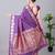 Purple color silk blend zari woven work saree