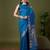 Sky blue color silk blend zari woven work saree