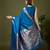 Sky blue color silk blend zari woven work saree