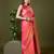 Pink color silk blend zari woven work saree