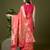 Pink color silk blend zari woven work saree