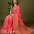 Pink color silk blend zari woven work saree