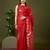 Red color silk blend zari woven work saree