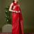 Red color silk blend zari woven work saree