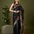 Navy color silk blend zari woven work saree
