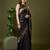 Navy color silk blend zari woven work saree