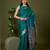 Sea green color silk blend zari woven work saree
