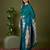 Sea green color silk blend zari woven work saree