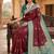 Light brown color silk blend zari woven work sari -un stitched blouse