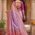 Light levender color silk blend zari woven work sari -un stitched blouse