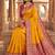 Yellow color silk blend zari woven work sari -un stitched blouse