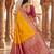 Yellow color silk blend zari woven work sari -un stitched blouse
