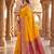 Yellow color silk blend zari woven work sari -un stitched blouse