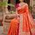 Fenta color silk blend zari woven work sari -un stitched blouse