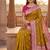 Light mustard color silk blend zari woven work sari -un stitched blouse