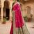 Rani pink color silk blend zari woven work sari -un stitched blouse