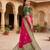Rani pink color silk blend zari woven work sari -un stitched blouse
