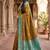 Light mehendi color silk blend zari woven work sari -un stitched blouse