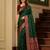 Green color silk blend zari woven work sari -un stitched blouse