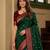 Green color silk blend zari woven work sari -un stitched blouse