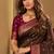 Brown color silk blend zari woven work sari -un stitched blouse