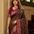 Brown color silk blend zari woven work sari -un stitched blouse