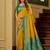 Yellow color silk blend zari woven work sari -un stitched blouse