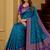 Blue color silk blend zari woven work sari -un stitched blouse