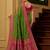 Mehendi color silk blend zari woven work sari -un stitched blouse