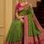 Mehendi color silk blend zari woven work sari -un stitched blouse