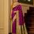 Wine color silk blend zari woven work sari -un stitched blouse