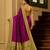 Wine color silk blend zari woven work sari -un stitched blouse