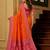 Orange color silk blend zari woven work sari -un stitched blouse