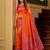 Orange color silk blend zari woven work sari -un stitched blouse