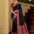 Black color silk blend zari woven work sari -un stitched blouse