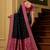 Black color silk blend zari woven work sari -un stitched blouse