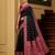Black color silk blend zari woven work sari -un stitched blouse