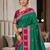 Light green color silk blend zari woven work saree