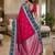 Rani pink color silk blend zari woven work saree