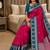 Rani pink color silk blend zari woven work saree